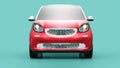 Front view of eco red concept car on blue background Royalty Free Stock Photo