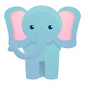 Front view elephant icon, cartoon style Royalty Free Stock Photo