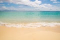 Front view Emerald Sea waves and sand beach Royalty Free Stock Photo