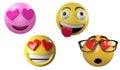 Front view emoji clipart element ,3D render emoji icon set