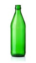 Front view of empty glass green bottle Royalty Free Stock Photo