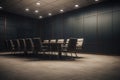 Front view of empty modern conference room with office table and chairs Royalty Free Stock Photo