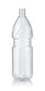 Front view of empty plastic PET bottle