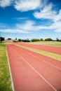 Front view of empty running track Royalty Free Stock Photo