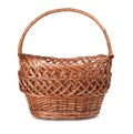 Front view of empty wicker basket