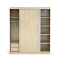Empty wood wardrobe with sliding doors Royalty Free Stock Photo
