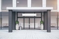Front view of entrance of contemporary office building Royalty Free Stock Photo