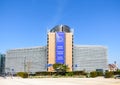 Front view of the facade of the southern wing of the Berlaymont building, seat of the European Commission in Brussels, Belgium Royalty Free Stock Photo