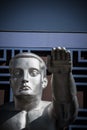 Close up Front View of the Tenor Statue at the Fair Park Esplanade at the State Fair of Texas