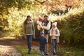 Front View Of Family Enjoying Autumn Walk In Countryside Royalty Free Stock Photo