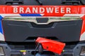 Front view of a fire truck from the Netherlands Royalty Free Stock Photo