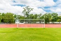 Front view of football goals Royalty Free Stock Photo