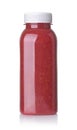 Front view of fresh red fruit smoothie bottle Royalty Free Stock Photo