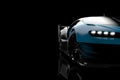 Front view of a generic and brandless modern car on a dark background Royalty Free Stock Photo