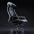 Front view of Genuine Leather office chair for Executive Officer, isolated on black background Royalty Free Stock Photo