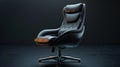 Front view of Genuine Leather office chair for Executive Officer, isolated on black background Royalty Free Stock Photo