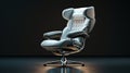 Front view of Genuine Leather office chair for Executive Officer, isolated on black background Royalty Free Stock Photo