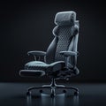 Front view of Genuine Leather office chair for Executive Officer, isolated on black background Royalty Free Stock Photo