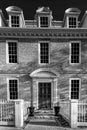 Front view of Georgian Architecture showing, brick, windows and dormers