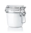 Front view of glass cosmetic cream jar