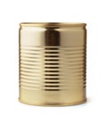 Front view of golden tin can Royalty Free Stock Photo