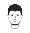 Front view good guy monochrome flat linear character head