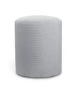 Gray round soft pouf stool