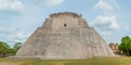 Front view of the great Mayan Pyramid, in the archaeological area of Ek Balam Royalty Free Stock Photo