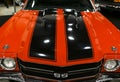 Front view of a great retro american muscle car Chevrolet Camaro SS. Car exterior details. Royalty Free Stock Photo