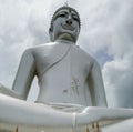Front view of great white buddha statue Royalty Free Stock Photo