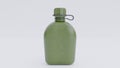 Front view green canteen military bottle premium photo 3d render