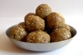 Front view of groundnut laddu