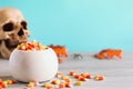 Front  View of Halloween Candy in a Bowl Royalty Free Stock Photo