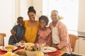 Happy African American family looking at camera Royalty Free Stock Photo