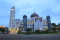 THE FRONT VIEW OF THE HARAKATUL JANNAH GADOG BOGOR REGENCY MOSQUE, WHIC WAS BUILT WITH A TYPICAL WEST SUMATRA ARCHITECTURE