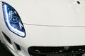 Front view of headlight Jaguar F-Type coupe S 2017. Car exterior details. Royalty Free Stock Photo