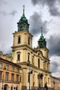 Front view of the Holy Cross Church in Warsaw, Poland Royalty Free Stock Photo