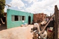 Front View of a house of a family that makes a living collecting scraps