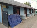 Front view of houses rented to workers