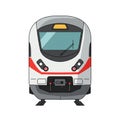 Front view illustration of a modern train engine. It features a sleek, aerodynamic Royalty Free Stock Photo