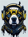 Front view illustration revealed a colorful dog wearing a space suit showcasing its sleek and futuristic design from a unique Royalty Free Stock Photo