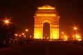 Front view India gate, new delhi at night Royalty Free Stock Photo