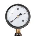 Front view of industrial pressure meter