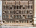 Front view of interleaved wooden arabisk wall - Mashrabiya, Cairo, Egypt