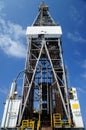 Front view of jack up rig derrick Royalty Free Stock Photo