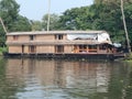 Front view of kerala boat house and a beautifull river