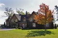 The front view of a lakeside tourist resort in Ontario, Canada with the view of the beautiful lake