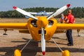 Front view of the laser, a small powerful single engine propeller aircraft for aerobatics