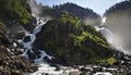 Front view of latefossen waterfall