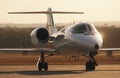 Front view Lear jet on tarmac Royalty Free Stock Photo